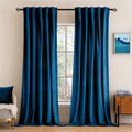 Miulee Blue Velvet Curtains 96 Inches 2 Panels - Luxury Room Darkening Curtains For Bedroom Living Room Thermal Insulated Super Soft Window Drapes Rod Pocket & Back Tab, Peacock Blue