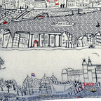 HomeRoots Cream 35' White Amsterdam Daylight Skyline Lumbar Decorative Pillow