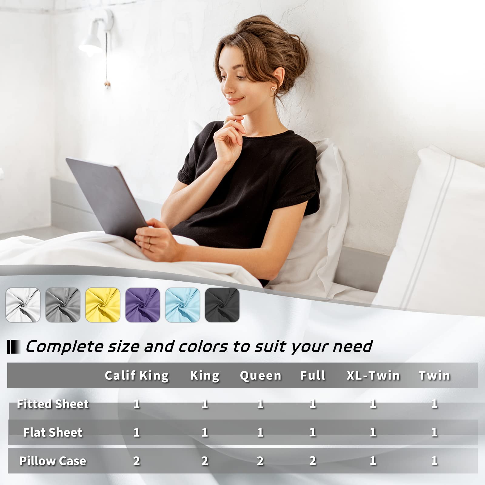 Easehome Brown Full Size Bed Sheet Set - Teen Boys Sheet Sets Deep Pocket To 18 Inches Mattress 4 Piece - Premium Bedding Sheets