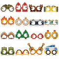 Harrycle 32 Pcs Camping Party Decorations Camper Theme Eyeglasses Paper Glasses Frame Hiking Photo Booth Props Camper Party Favo