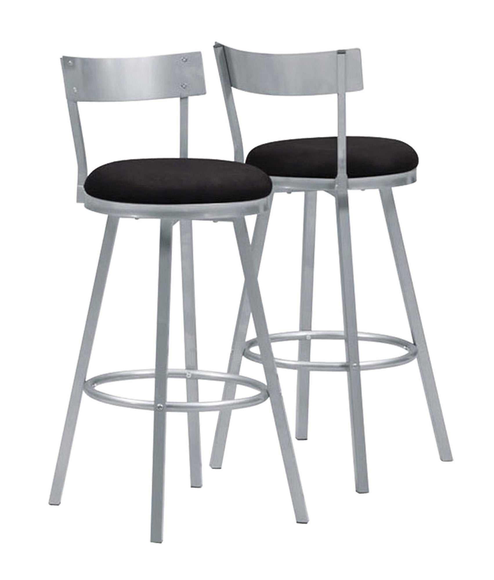 Monarch Specialties I 2-Piece Metal Swivel Barstool, 43', Silver