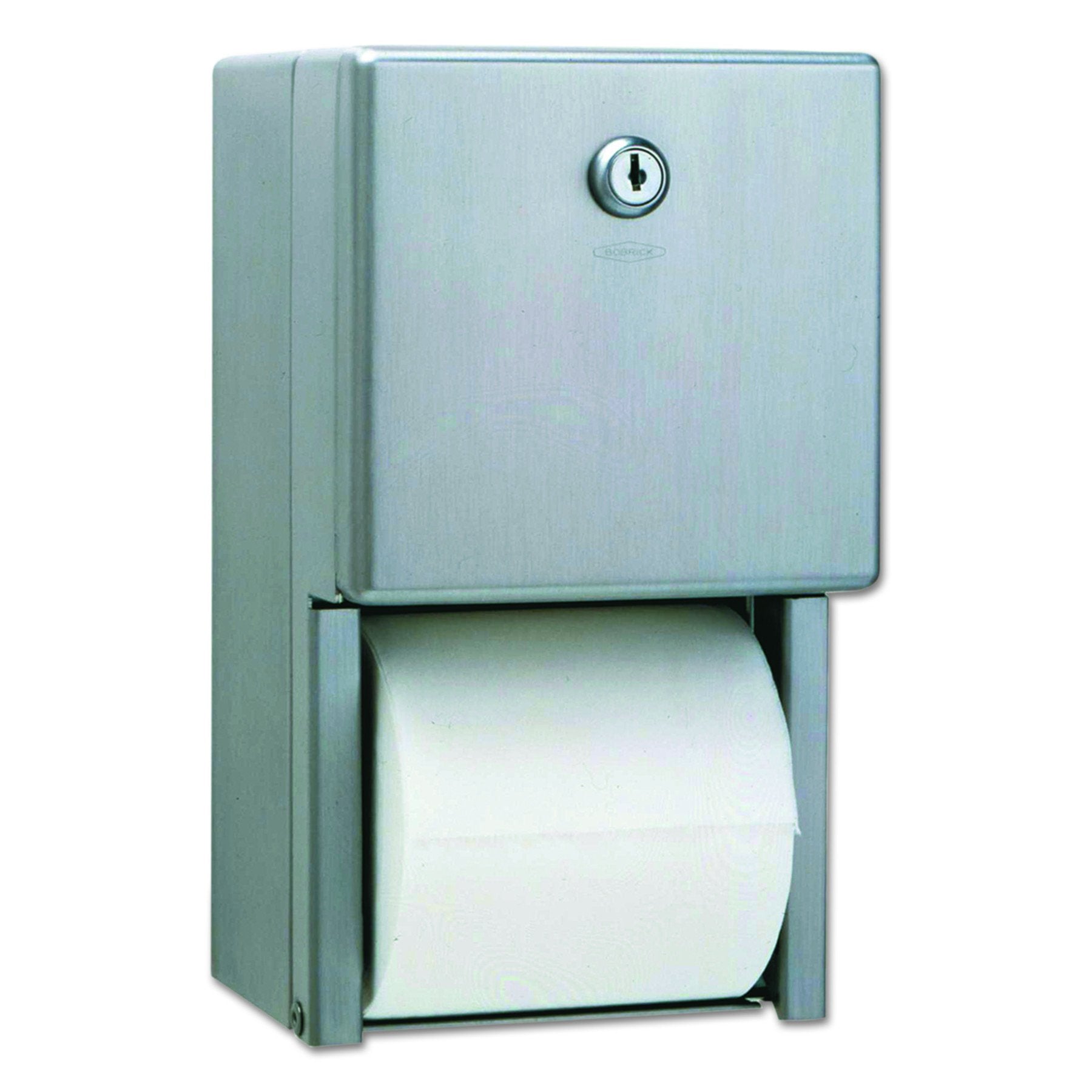 Bobrick Washroom 2-roll Steel Bath Tissue Dispenser, 6.5 x 6.5 x 11.5, Satin,Stainless Steel