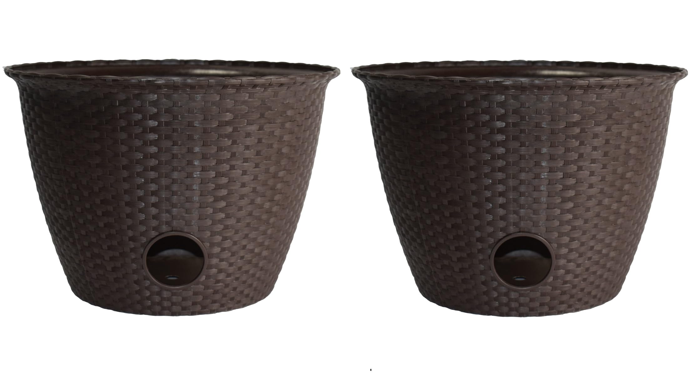 The Hc Companies Woven Garden Hose Pot - Durable Lightweight Decorative Hose Pot For Yard, 100-Foot Capacity Hose Storage, Choco