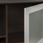 Safco Mayline Mnh63Ldc Medina Hutch Cabinet With Glass Doors, 63"W, Mocha Laminate