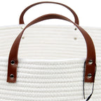 Casaphoria Extra Large Woven Cotton Rope Storage Basket For Organizing Towels Blanket Laundry Baskets For Bathroom,White Tall La