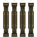 RoundFunny 4 Pcs Roaring 20s Party Decorations Black and Gold Column Door Porch Banner 1920s Hanging Banner Speakeasy Awards Wed