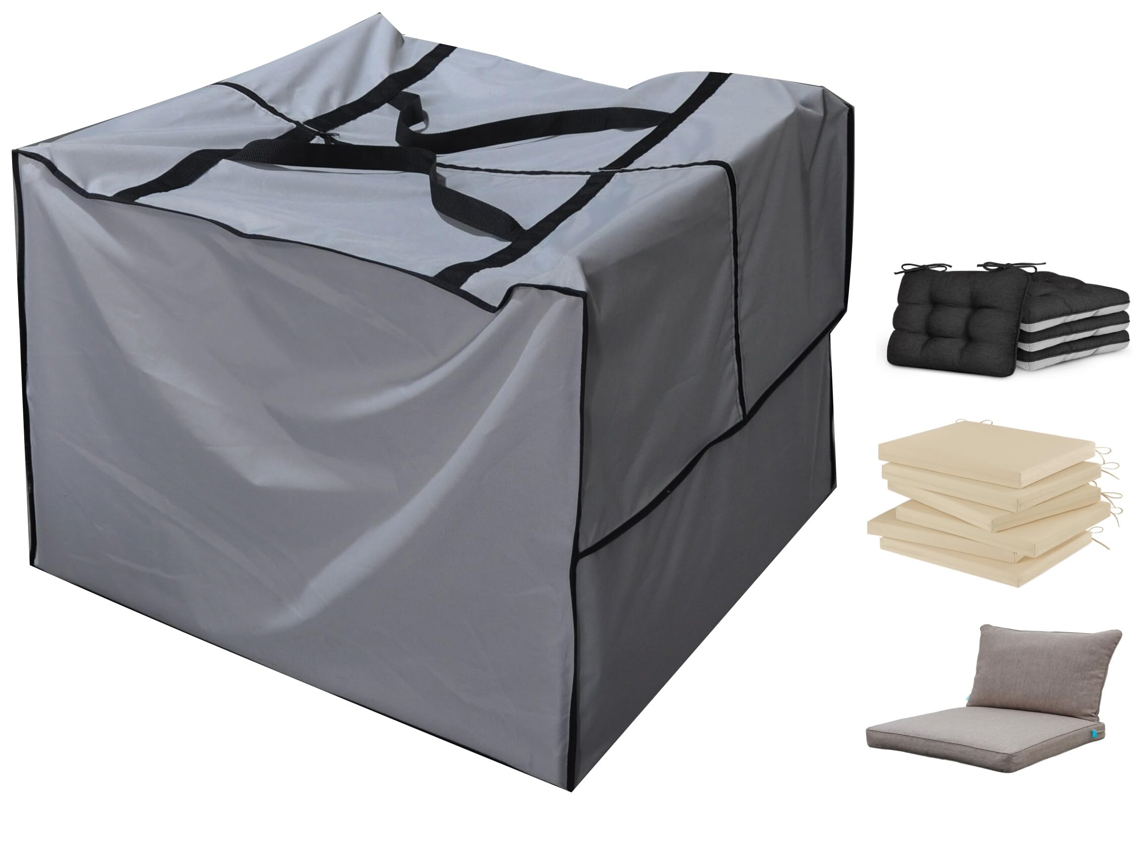 Acoveritt Outdoor Square Cushion/Cover Storage Bag, Protective Zippered Storage Bags With Handles, 32''L X 32''W X 24''H