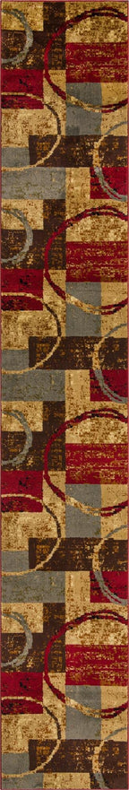 Unique Loom Barista Collection Area Rug - Kouillou (2' 7'' X 15' 11'' Runner, Multi/Brown)