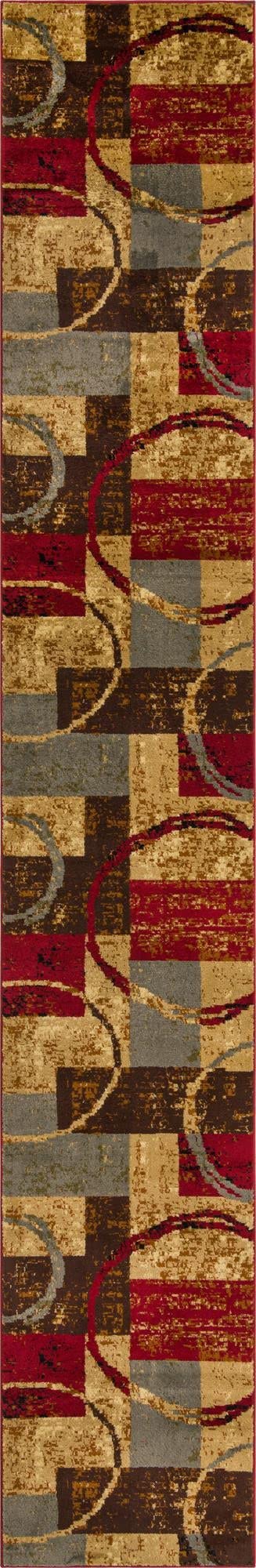 Unique Loom Barista Collection Area Rug - Kouillou (2' 7'' X 15' 11'' Runner, Multi/Brown)
