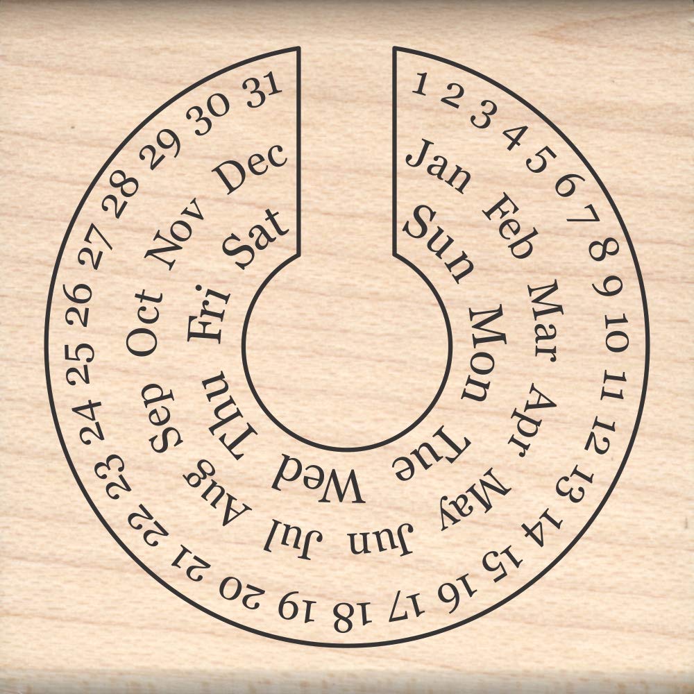 Stamps By Impression Round Journal, Habit Tracker, Date, Calendar Rubber Stamp 1.25' St 0509