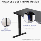 Vivo Electric Dry Erase 60 X 24 Inch Standing Desk Workstation, Memory Controller Height Adjustment, 1B Series, Whiteboard Top Black Frame, Desk-Kit-1B6We