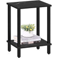 Tutotak End Table, Side Table, Nightstand, 2-Tier Storage Shelf, Sofa Table For Small Space, Living Room, Bed Room Tb01Bmk034