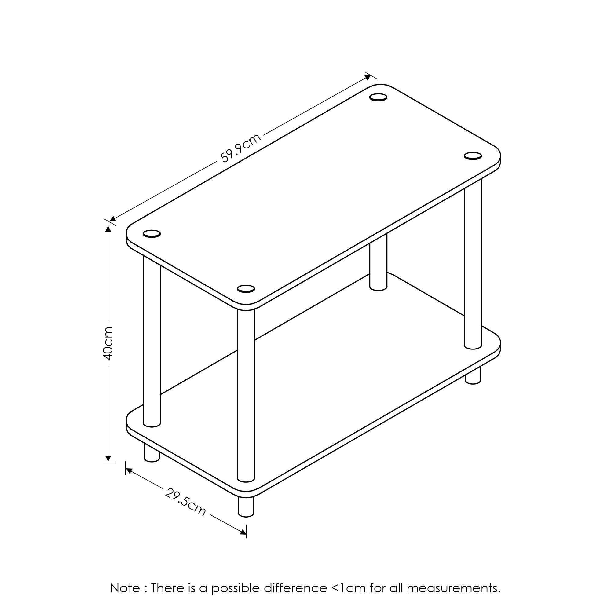Furinno Turn-N-Tube 2-Tier Shelves/End Tables Set, 2-Pack, Light Cherry/Black
