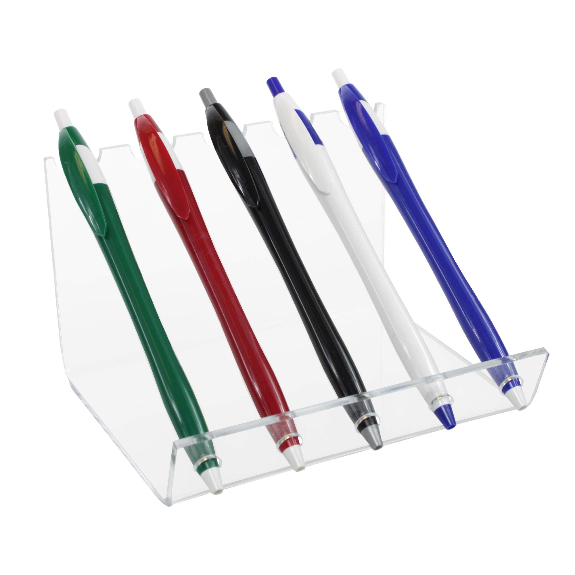 Sourceone Premium 5 Pen Clear Arcylic Display Stand Holder Rack