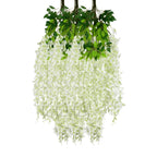 Luerbi 12 Pack Cream Wisteria Hanging Flowers Garland, 3.77 Feet Cream Artificial Wisteria Flower Vines, Fake Cream Wisteria, Cr