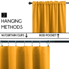 Koufall Yellow Kitchen Curtains,Blackout Short Curtains For Small Bathroom Window,24 Inch Length Set Of 2 Pack