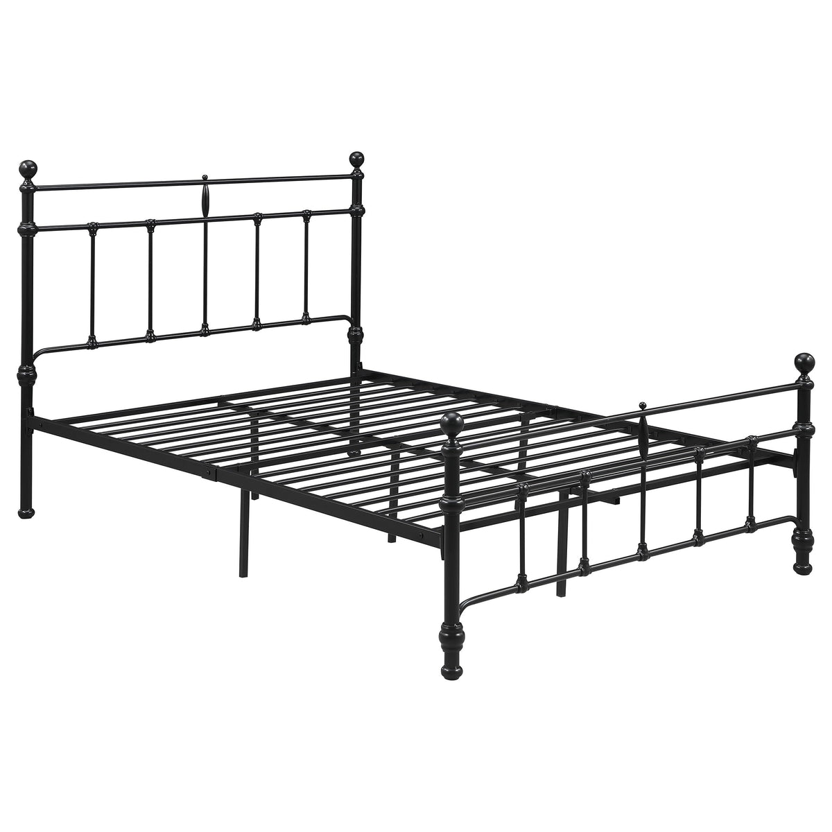 Coaster Home Furnishings Novak Traditional Metal Full Size Open Frame Bed Frame Platform Bed 48-inch Headboard Matte Black 316001F