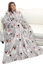 Catalonia Wearable Blanket With Sleeves And Pocket, Cozy Soft Fleece Mink Micro Plush Wrap Throws Blanket Robe For Women And Men, Ugly Christmas