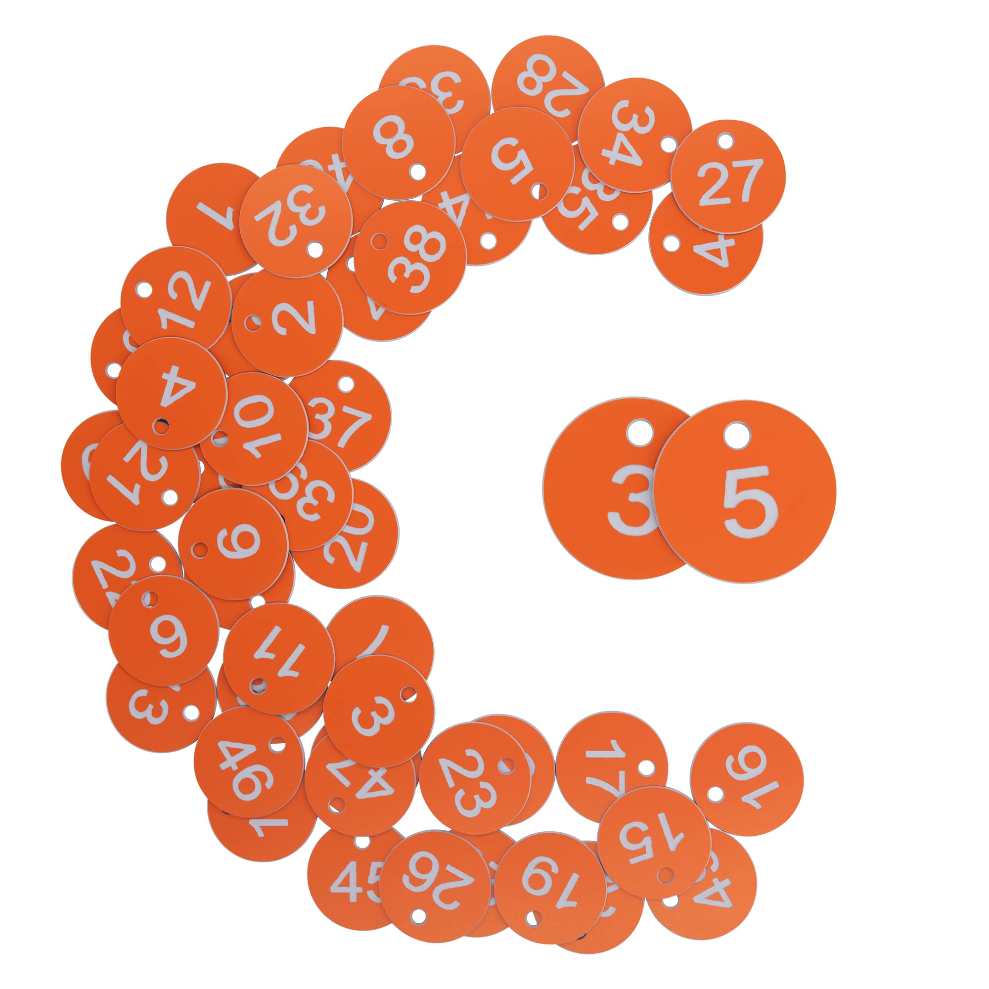 Staymax Plastic Id Number Tags Engraved Tags Key Tags Without Key Rings (1-100, Orange)