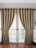 Home Sizzler Polyester Door Curtain, 7 Feet, Beige, 1 Piece, Blackout
