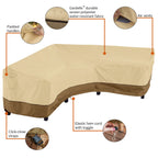 Classic Accessories 56-304-051501-Ec Veranda V-Shaped Sectional Sofa Cover, X-Large, Pebble-Earth-Bark, Patio Furniture Covers