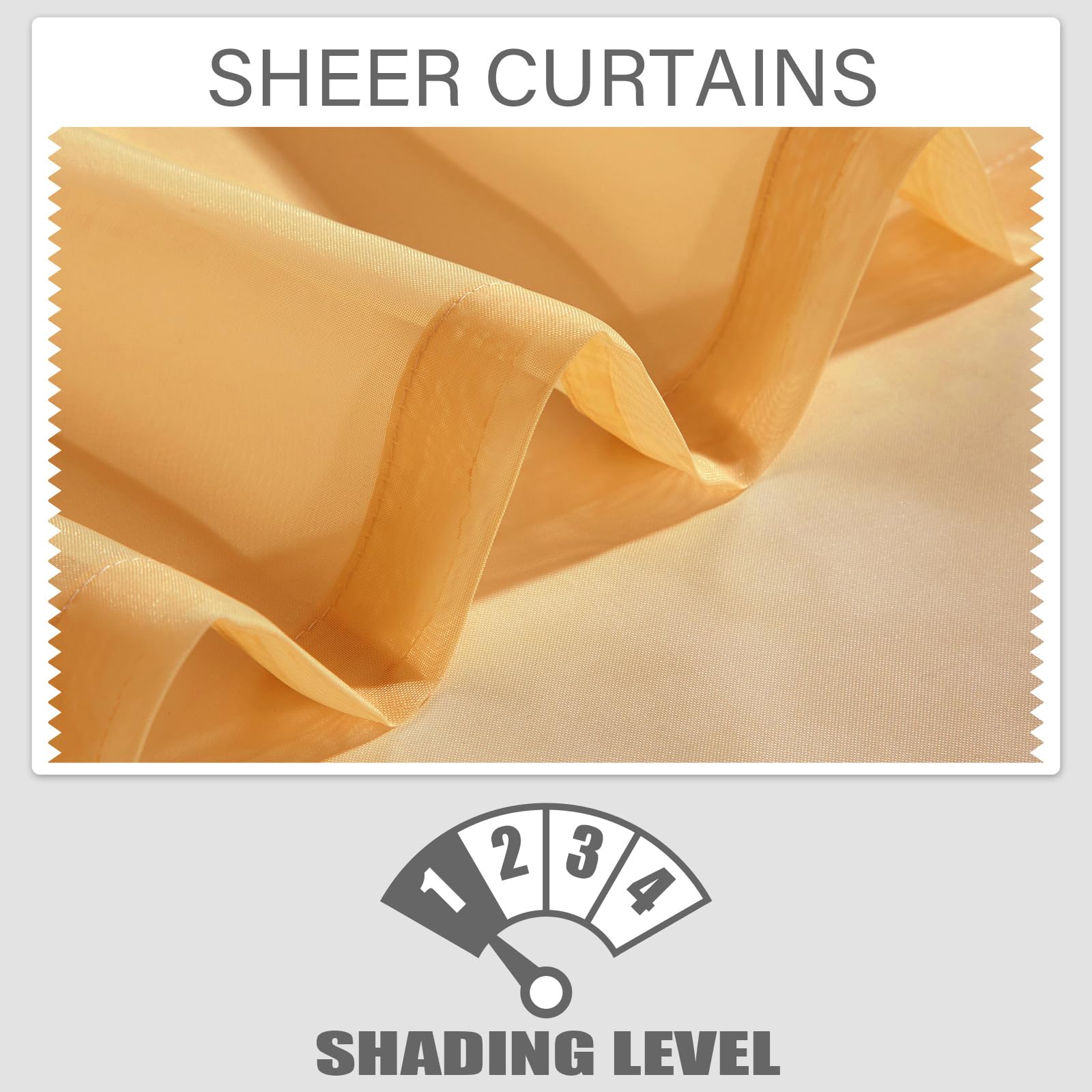 Loyolady Vanilla Sheer Curtains 108 Inches Long 1 Panels Set Bedroom Sheer Curtains Sheer Curtain For Living Room 100'' W X 108'