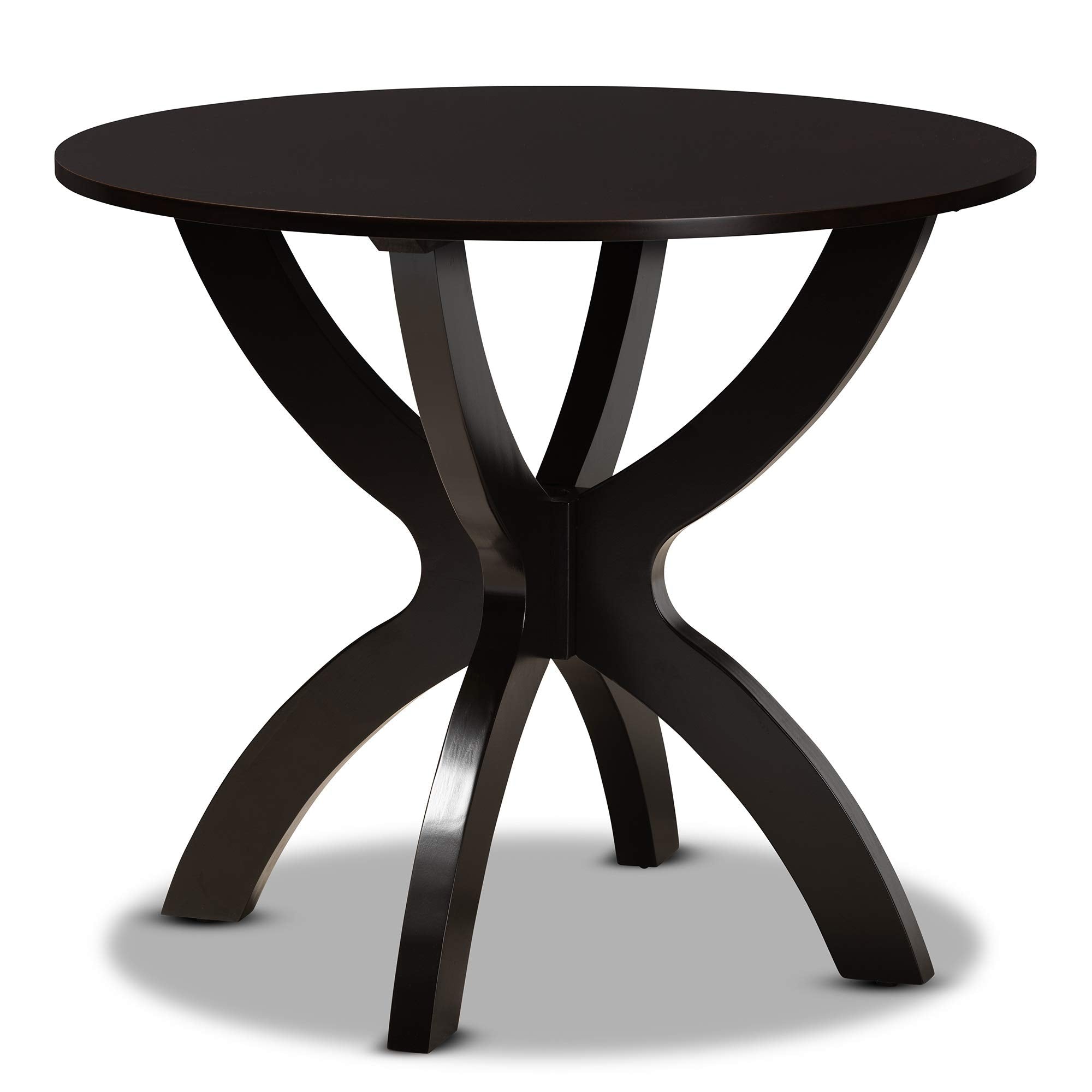 Baxton Studio Sandra Modern and Contemporary Grey Fabric Upholstered and Dark Brown Finished Wood 5-Piece Dining Set