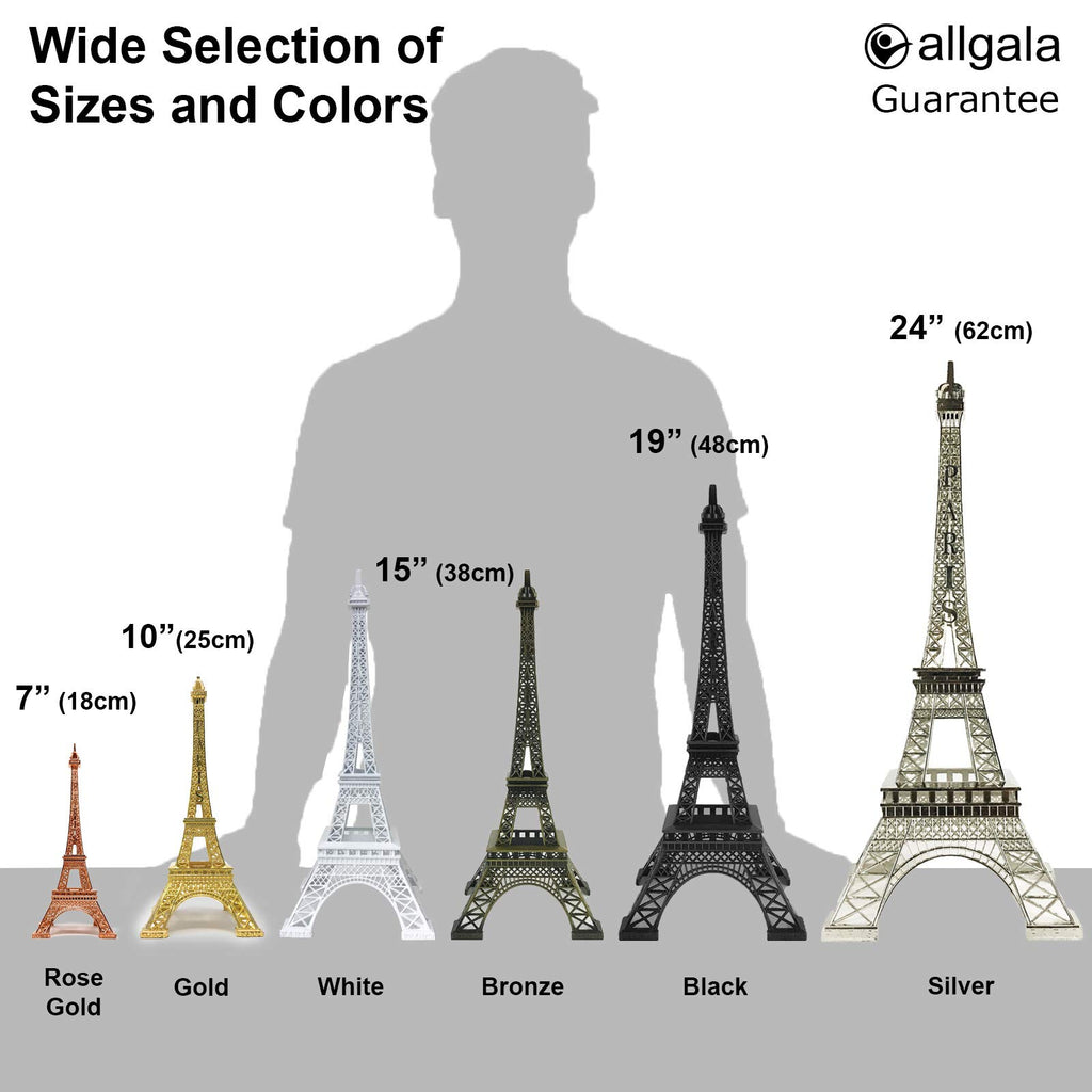 Allgala 19 Inch 48Cm Eiffel Tower Statue Decor Alloy Metal-White (Ef19-86191)