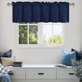 DWCN Navy Valance Curtain for Bedroom, Kitchen Valance Solid Short Topper, Room Darkening Curtain Valance, Rod Pocket Bathroom/B