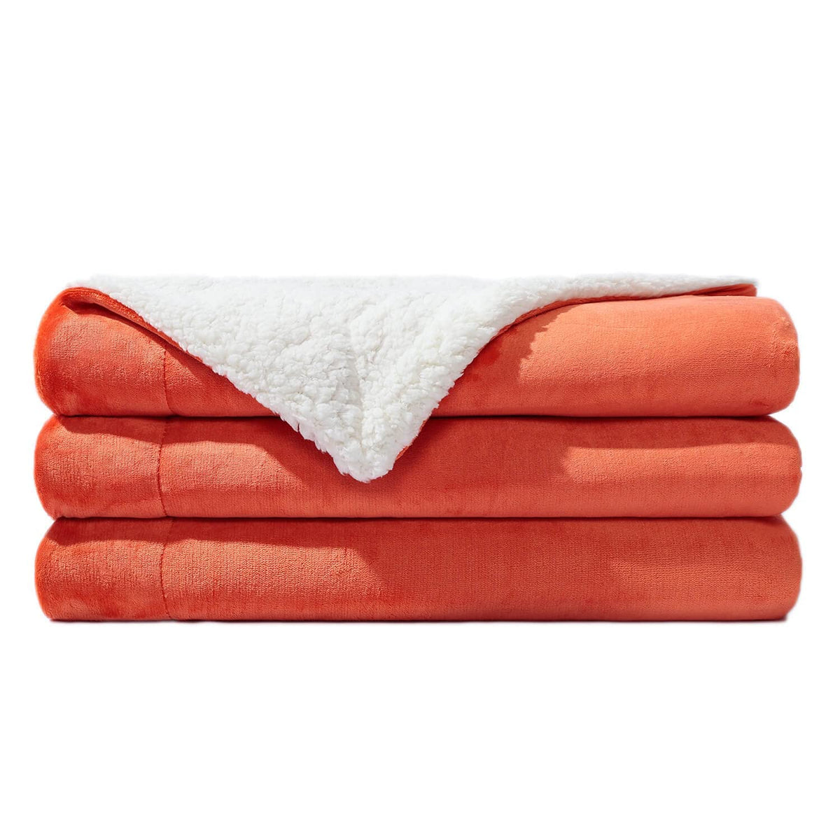 Nanpiper Sherpa Blanket Queen Fleece Bed Blankets Soft And Warm Fuzzy Microfiber,Orange 90'X90'