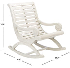 Safavieh Outdoor Sonora White Eucalyptus Wood Scroll Arms Rocking Chair