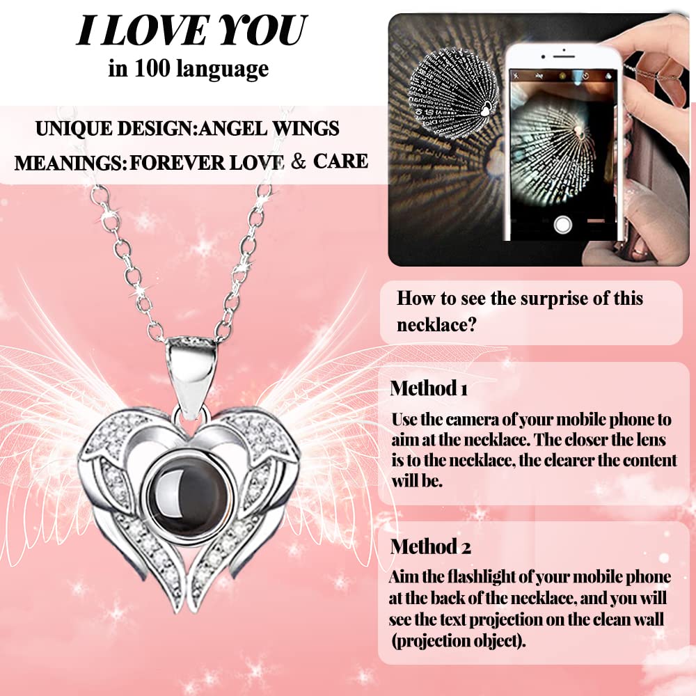 Preserved Real Rose With I Love You Necklace 100 Languages, Gifts For Girlfriend, Women, Mom, Wife, Gifts Idea On Christmas, Val