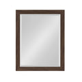 DesignOvation Beatrice Framed Decorative Rectangle Wall Mirror, 21x27, Walnut Brown