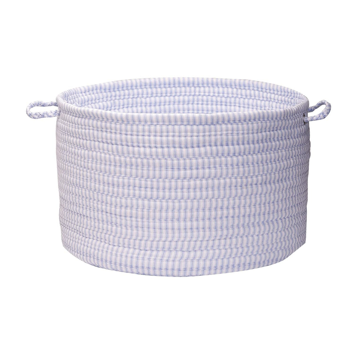 Colonial Mills Solid Ticking Storage Basket, 18 By 12-Inch, Blue