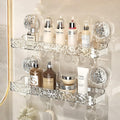 Wall Mounted Plastic Bathroom Shelf | Bathroom Organiser Without Drill | Storage Rack | Plastic Wall Mounted Self Adhesive Stora