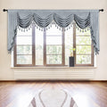 Elkca Thick Chenille Window Curtains Valance For Living Room Silver Grey Waterfall Valance For Bedroom,Rod Pocket (W118Inch, 1 P