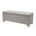 Madison Park Ashcroft Storage Ottoman - Solid Wood, Polyester Fabric Toy Storage Bench - Light Taupe, Modern Style Ottoman With 