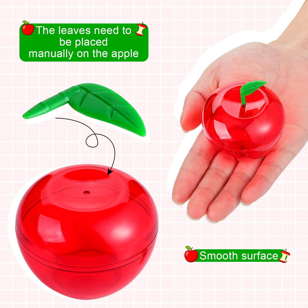 Lallisa 50 Pcs Plastic Apple Container Valentine Apple Container Teacher Gifts Bulk Back To School Candy Holder Snow Party Apple