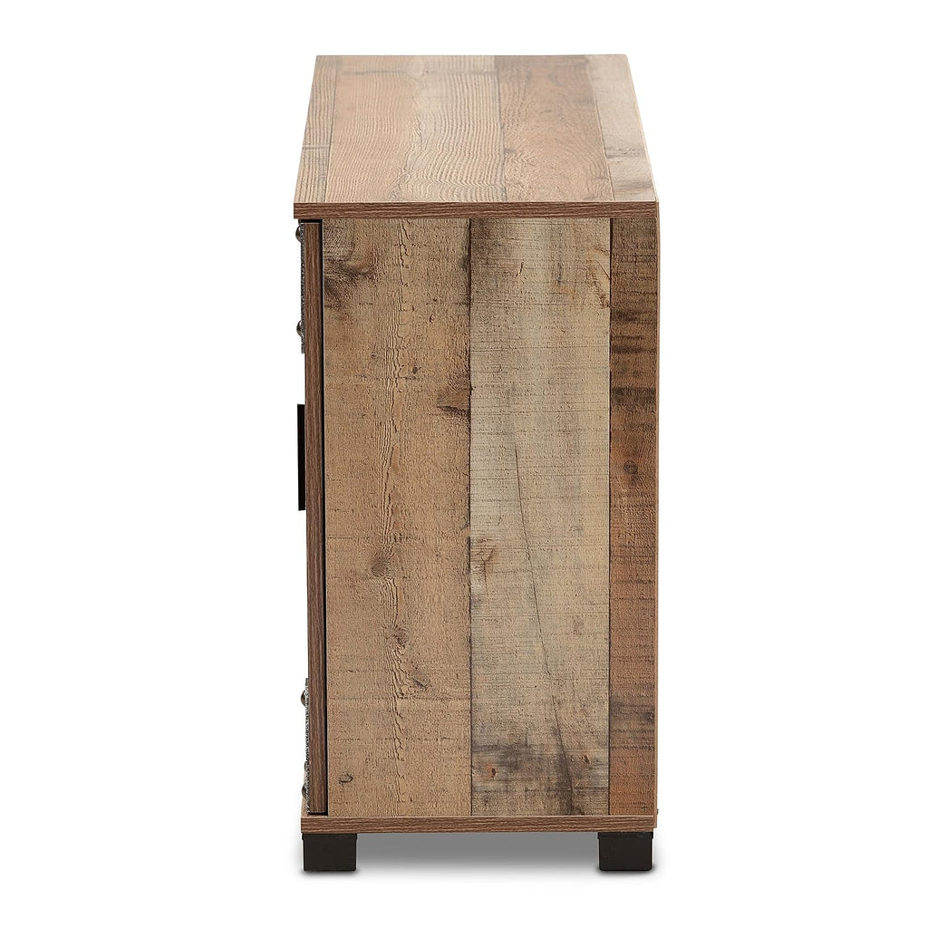 Baxton Studio Cyrille 3-Door Shoe Storage Cabinet, Brown (169-10887-HiT)