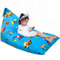 Jorbest Stuffed Animal Storage, Construction Stuffed Animal Bean Bag Storage, Soft Velvet Bean Bag Cover for Stuffed Animals, Be