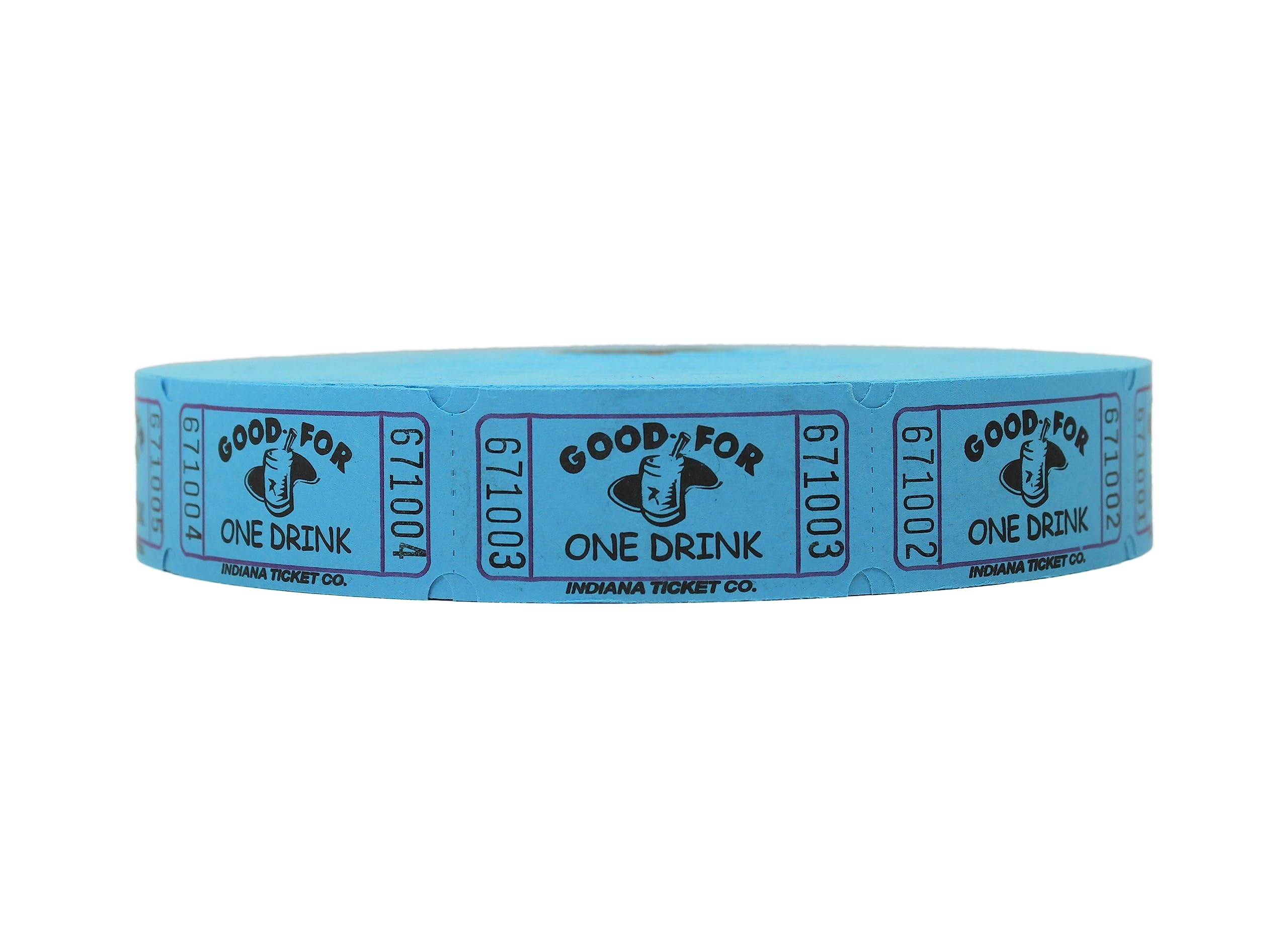 Indiana Ticket Co. Blue Drink Roll Tickets, 2000 Per Roll, Single Roll, 1X2 Tickets For Admission, Events, Fundraisers & Prizes