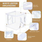 8 Pcs Clear Zippered Organizers 12''X12''X12'' Moving Bags With Reinforced Handles Heavy Duty Storage Cube Tote Storage Blanket