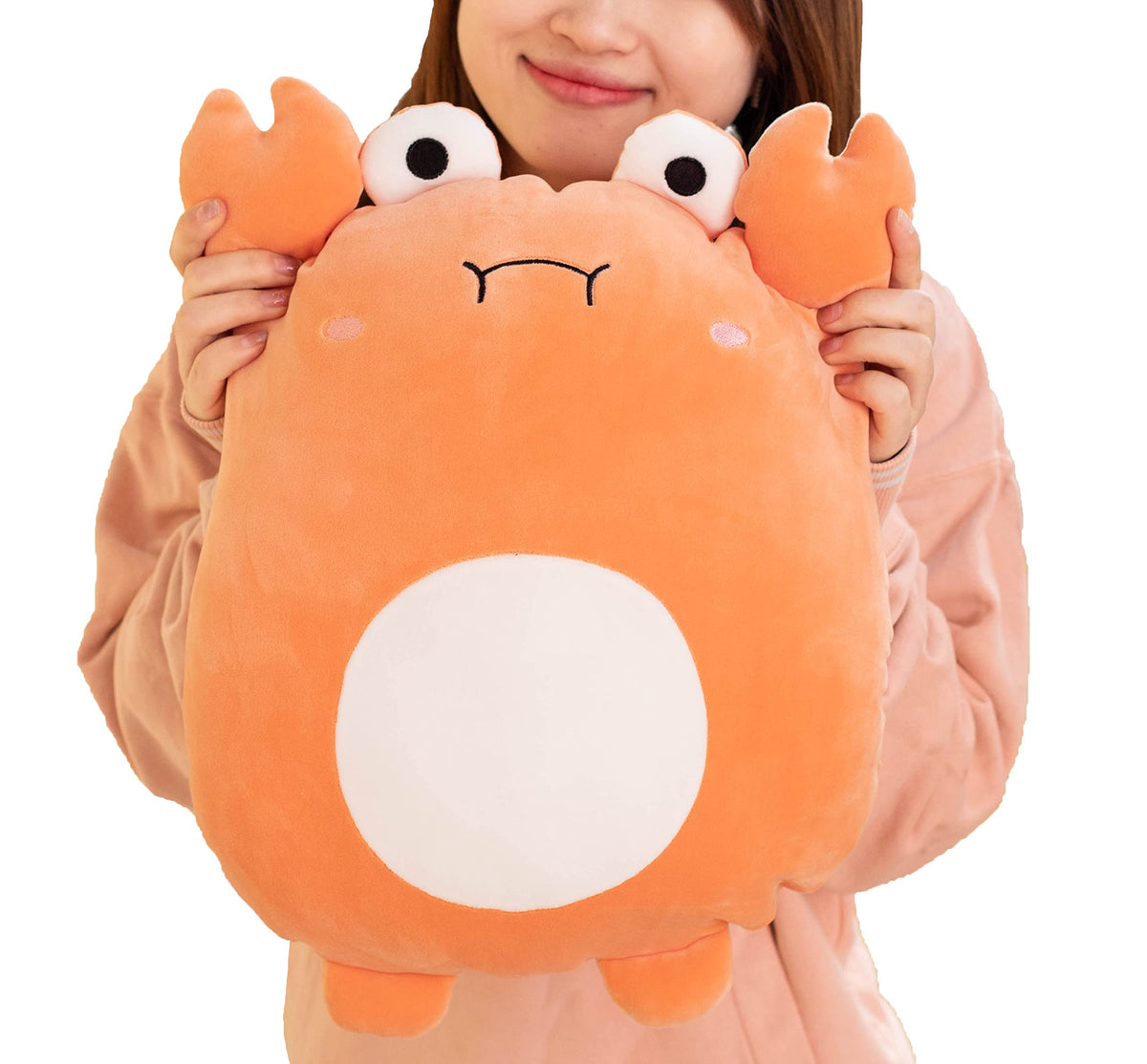 Casagood Soft Crab Plush Hugging Pillow Cute Orange Crab Stuffed Animal Plushies Toy Crabs Kids Stuffed Animals Plush Toys For B