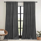 Ryb Home Velvet Blackout Curtains For Bedroom - Super Soft Room Darkening Curtains Thermal Insulated Drapes Heat Block Window Panels For Living Room, Wide 52 X Long 96, Grey, 2 Panels