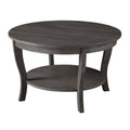 Convenience Concepts American Heritage Round Coffee Table 30 - Classic Living Room Table with Storage Shelf, Traditional Round F