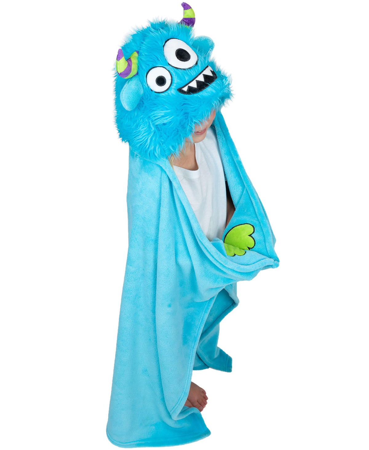 Lazy One Wearable Hooded Blanket For Kids, Animal Hooded Blanket (Monster)