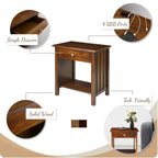 Casual Home Vanderbilt Nightstand With Usb Ports-Espresso , 17 In X 24 In X 27 In