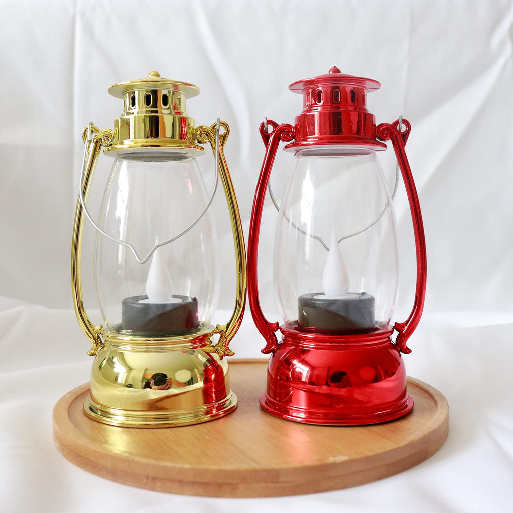 Reperla Christmas Mini Lanterns 6-Pcs Led Small Lanterns Indoor Red Lanterns Decorative Outdoor Hanging Lantern Decorative Candl