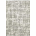 HomeRoots 510859 8 x 11 ft. Gray & Ivory Abstract Shag Power Loom Stain Resistant Rectangle Area Rug