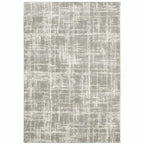 HomeRoots 510860 10 x 13 ft. Gray & Ivory Abstract Shag Power Loom Stain Resistant Rectangle Area Rug